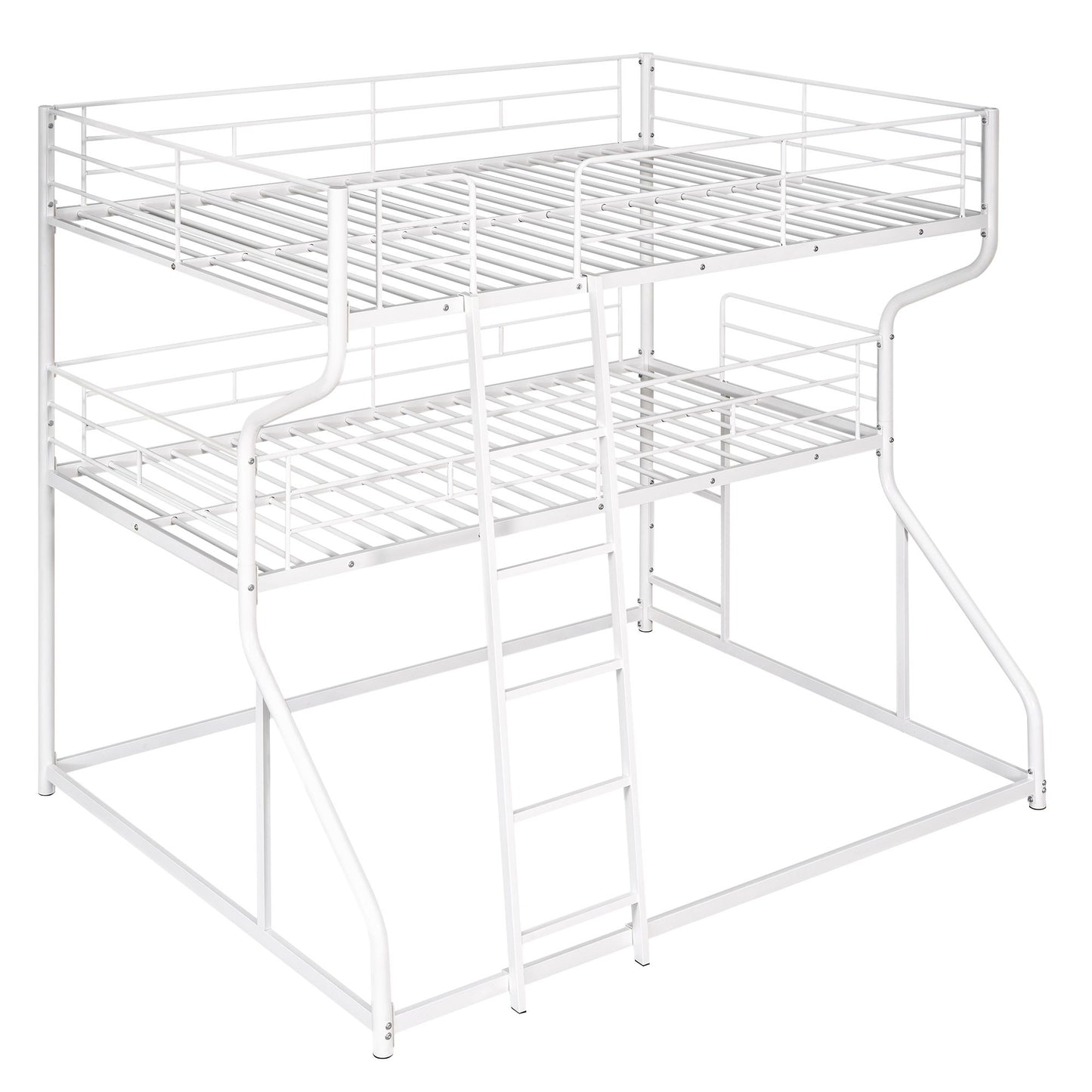 Industrial Triple Bunk Bed With Dual Ladders Frame, Space Saving Design - The Sleep Loft - Online Mattress Showroom NYC