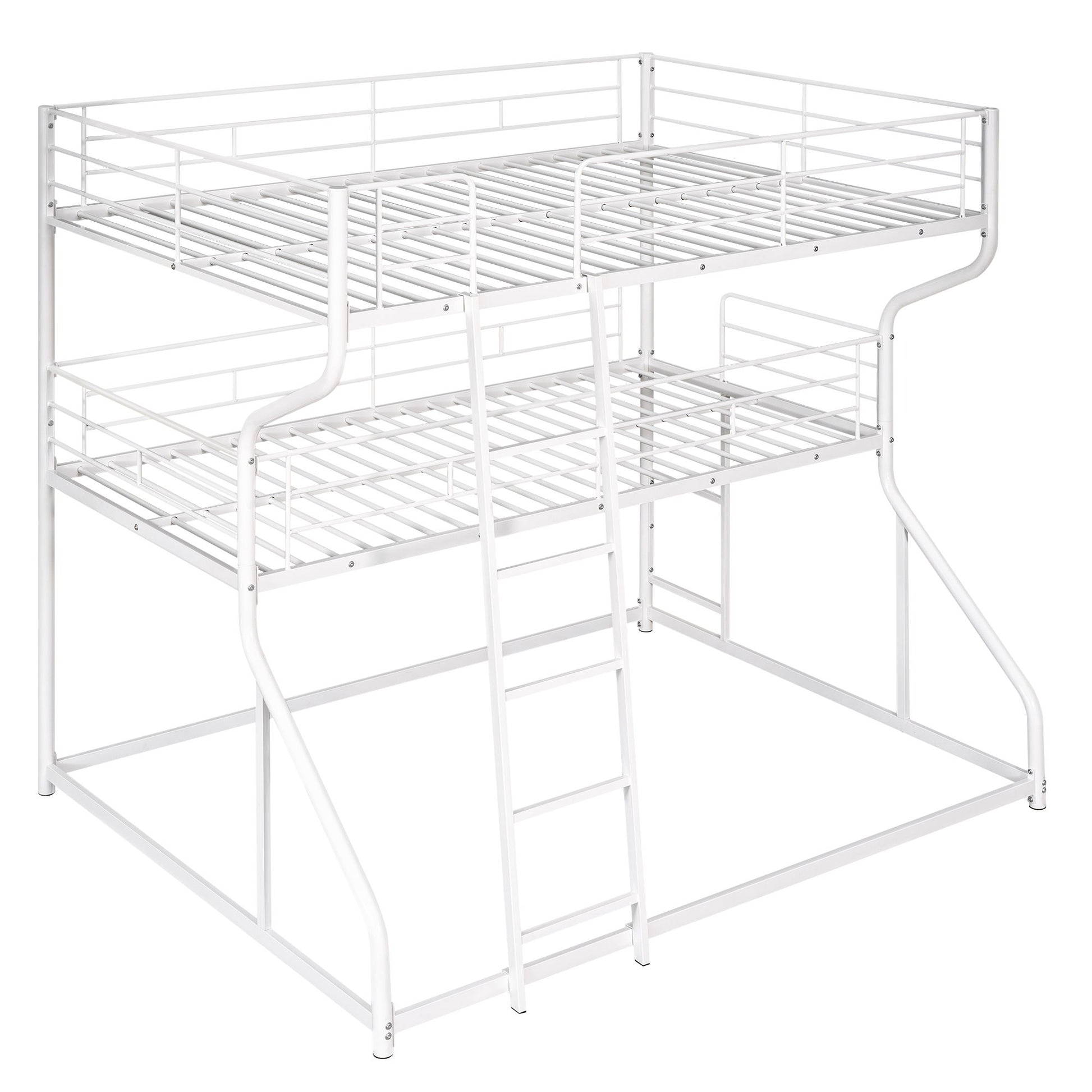 Industrial Triple Bunk Bed With Dual Ladders Frame, Space Saving Design - The Sleep Loft - Online Mattress Showroom NYC