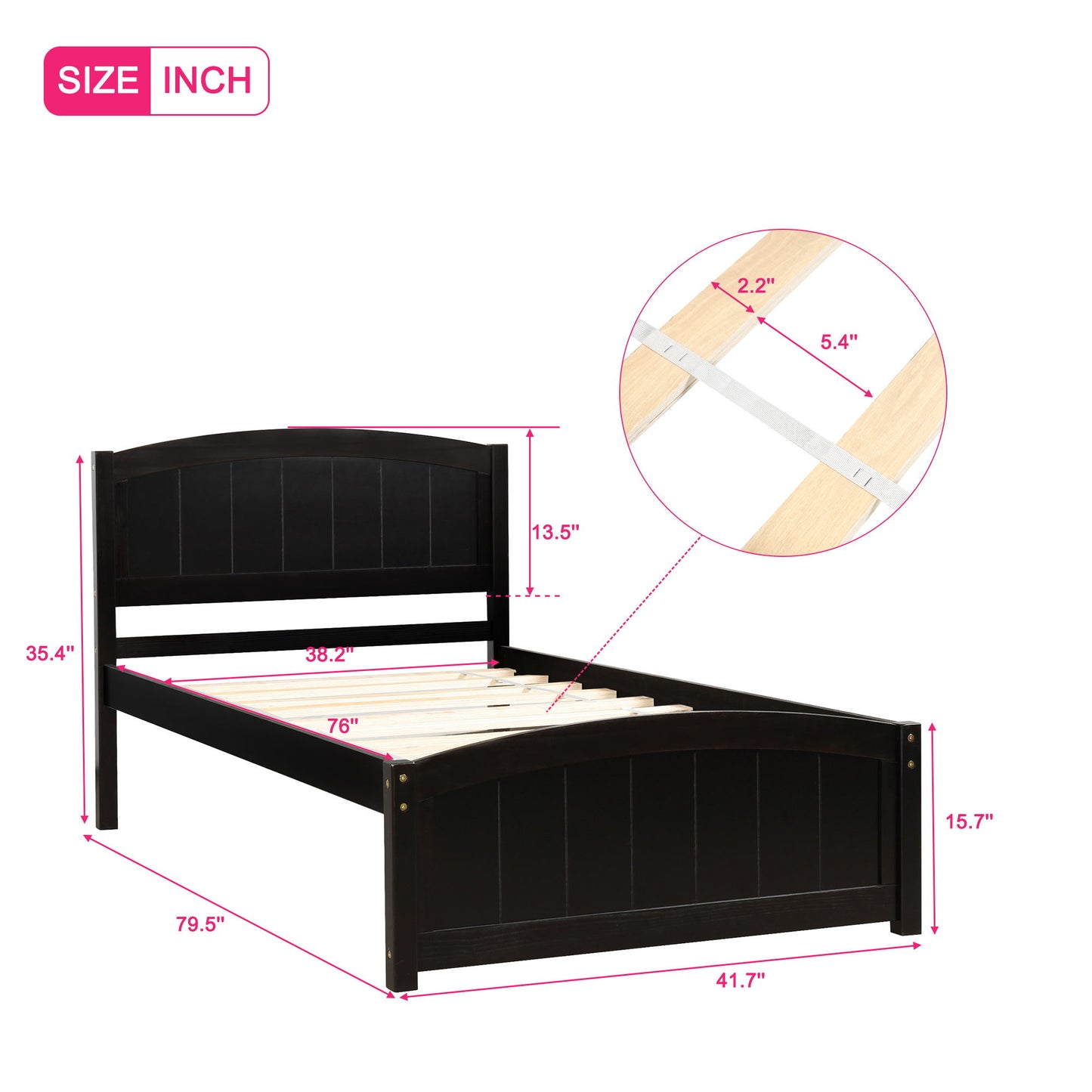 Platform Bed & Headboard, Footboard And Wood Slat Support - The Sleep Loft - Online Mattress Showroom NYC