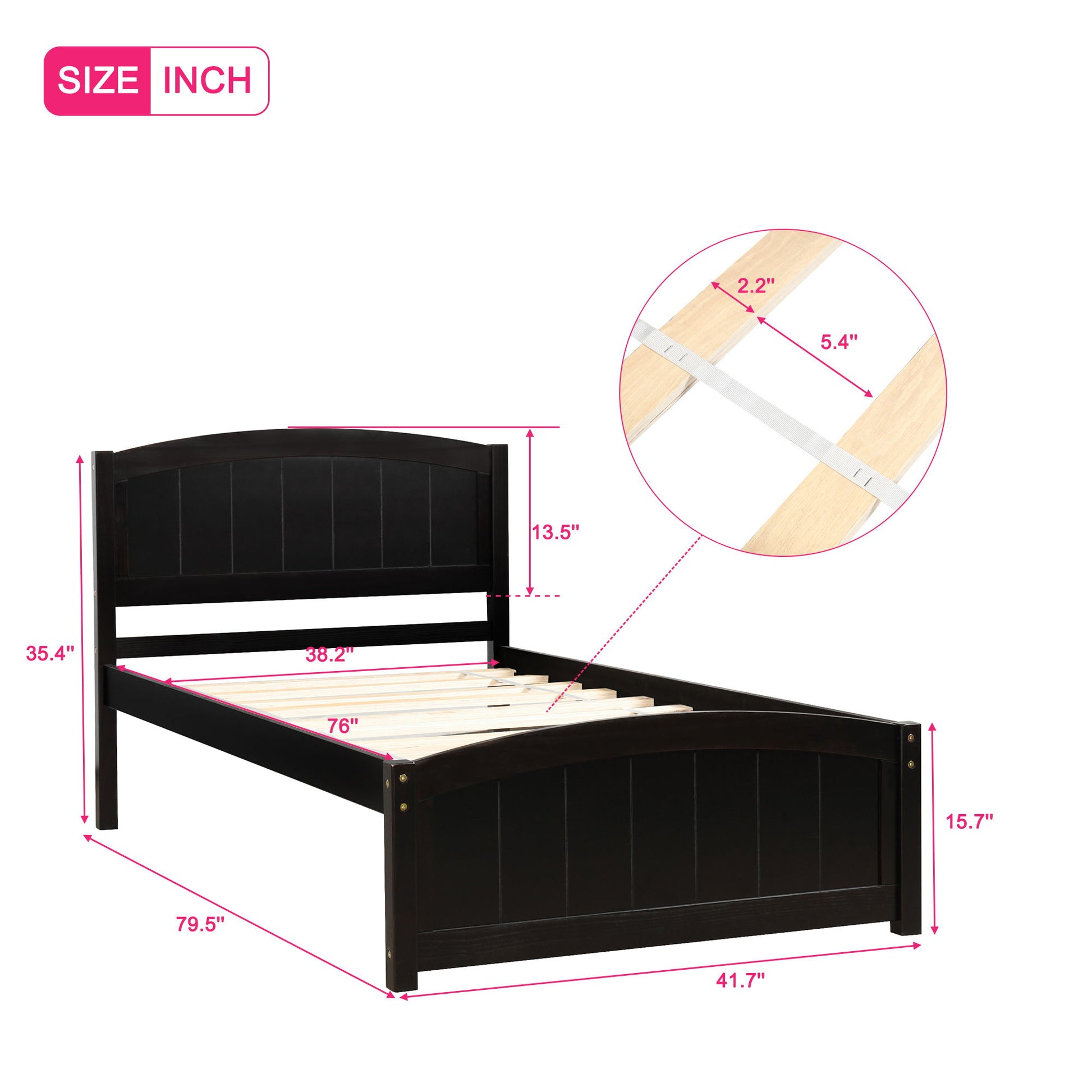 Platform Bed & Headboard, Footboard And Wood Slat Support - The Sleep Loft - Online Mattress Showroom NYC