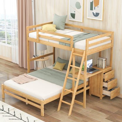 Bunk Bed With Built In Desk And 3 Drawers - The Sleep Loft - Online Mattress Showroom NYC