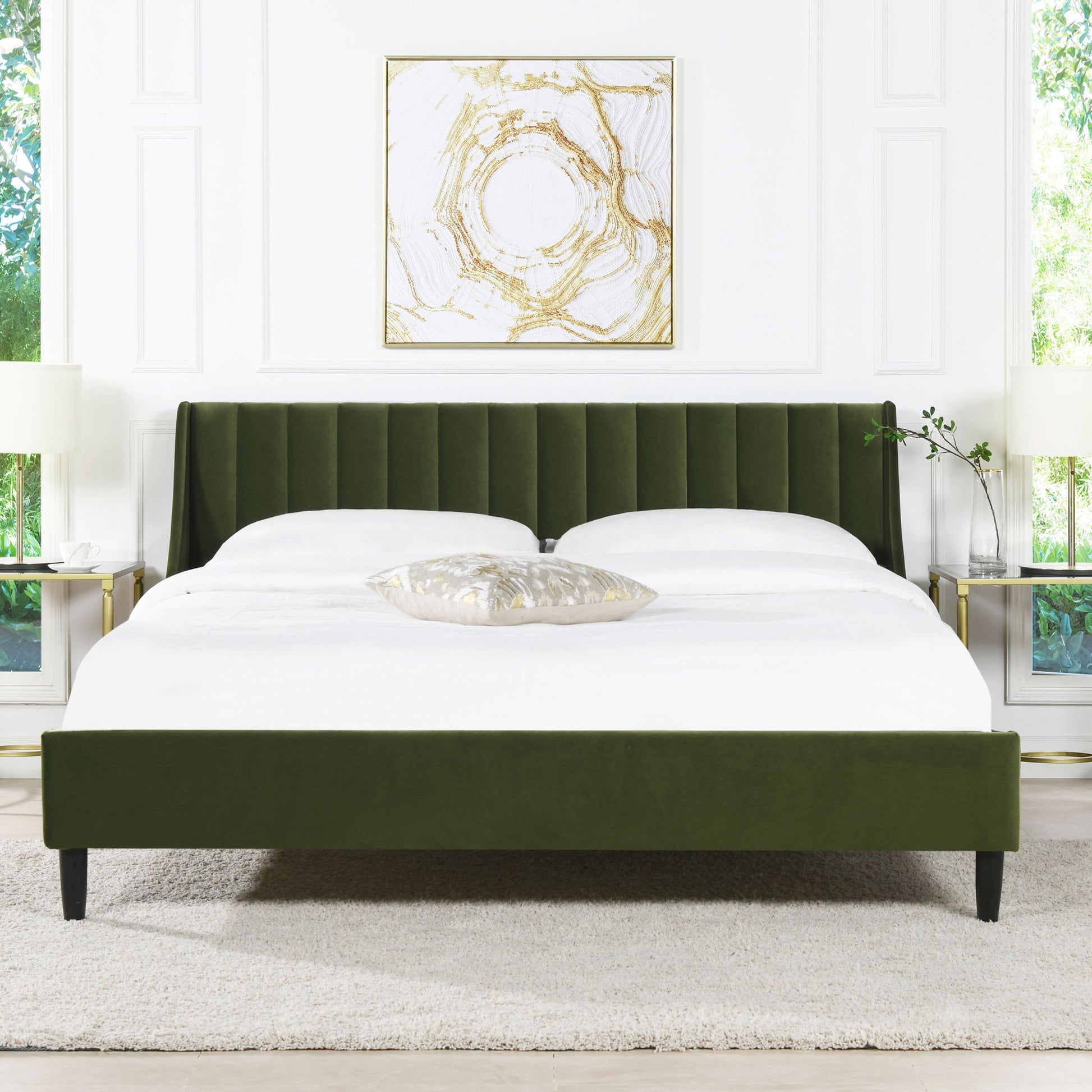 Aspen - Vertical Tufted Modern Headboard Platform Bed Set - The Sleep Loft - Online Mattress Showroom NYC