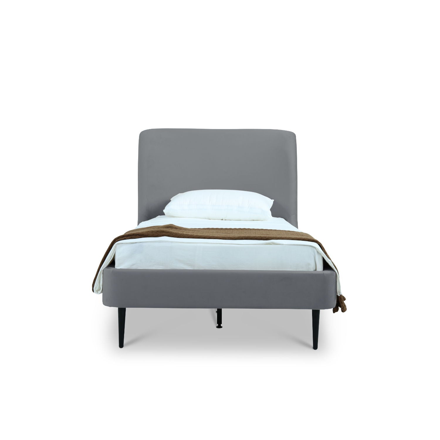 Twin Bed With Curved Headboard - Gray / Black - The Sleep Loft - Online Mattress Showroom NYC