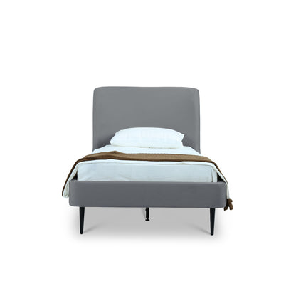 Twin Bed With Curved Headboard - Gray / Black - The Sleep Loft - Online Mattress Showroom NYC
