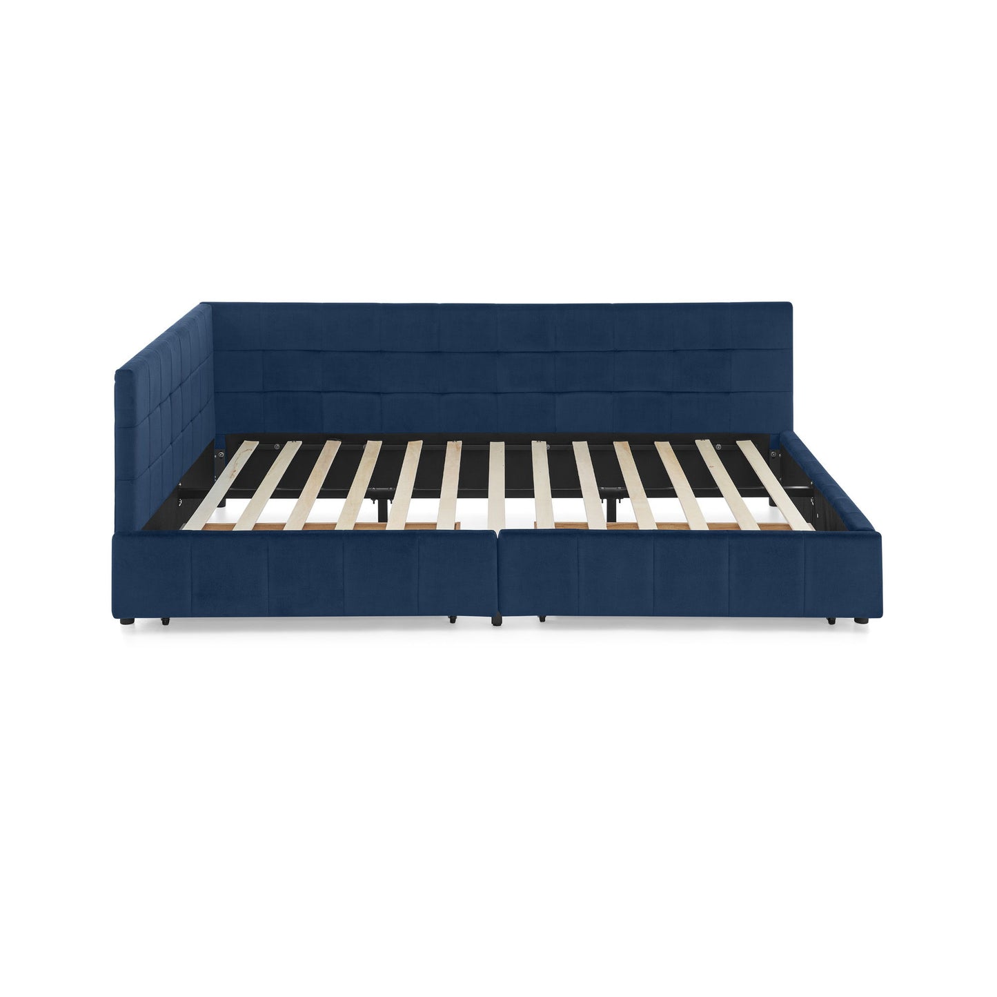 Upholstered Bed Frame With Tufted Backrest And Armrests - The Sleep Loft - Online Mattress Showroom NYC