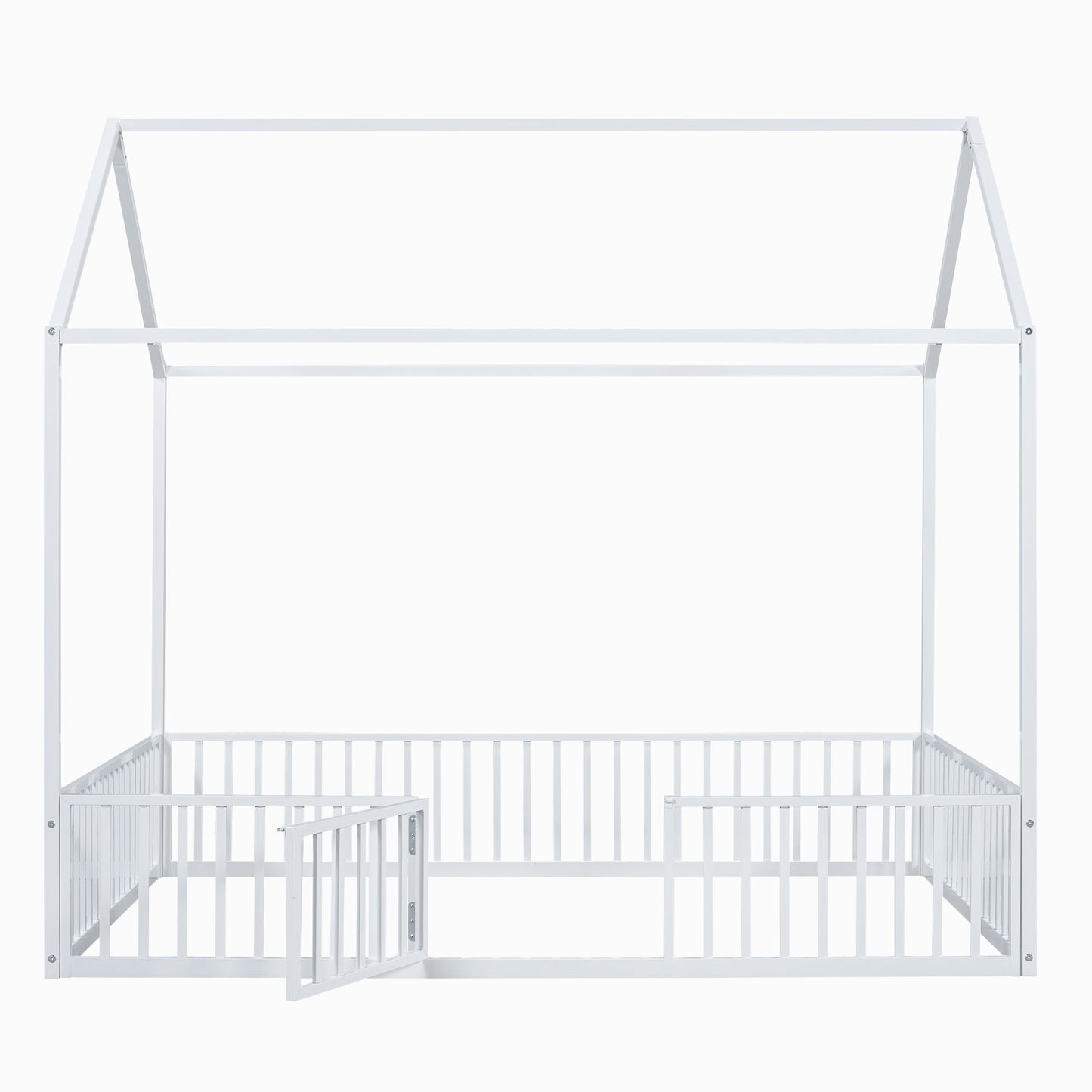 Metal House Bed With Fence And Door - The Sleep Loft - Online Mattress Showroom NYC