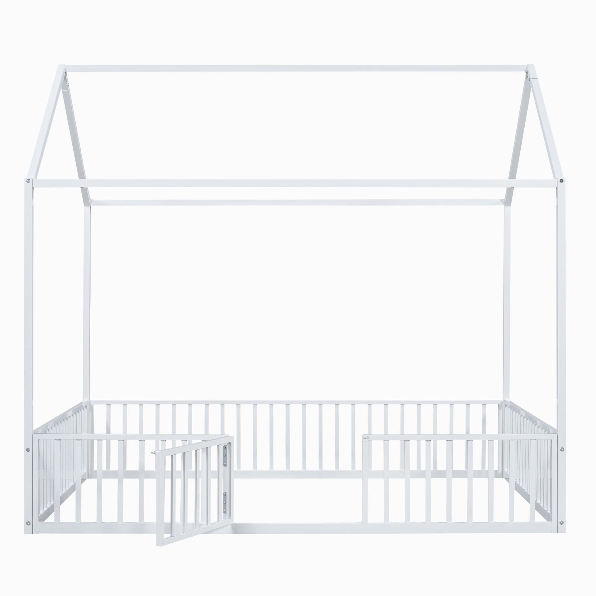 Metal House Bed With Fence And Door - The Sleep Loft - Online Mattress Showroom NYC