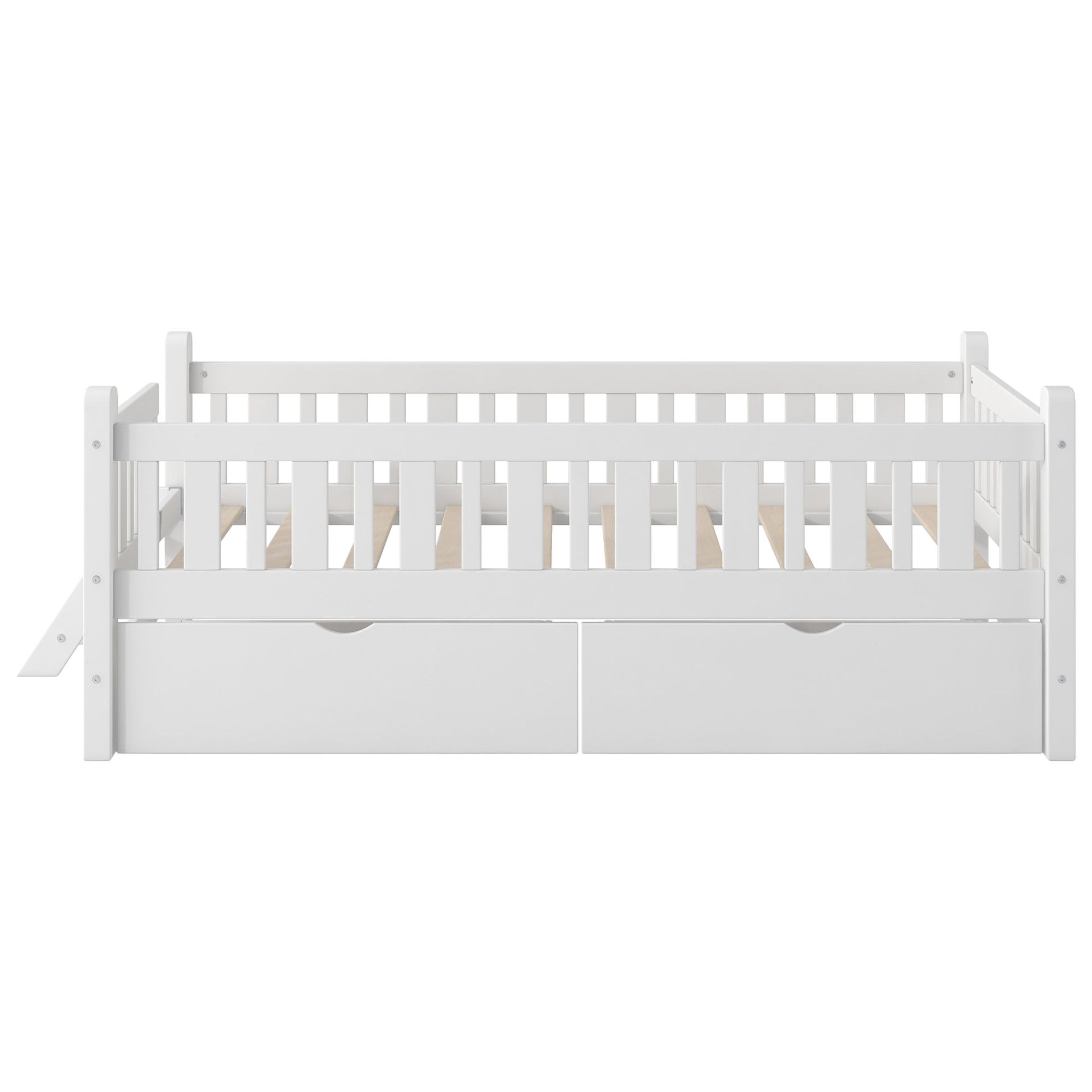 Platform Bed With Guardrail And 2 Drawers - The Sleep Loft - Online Mattress Showroom NYC