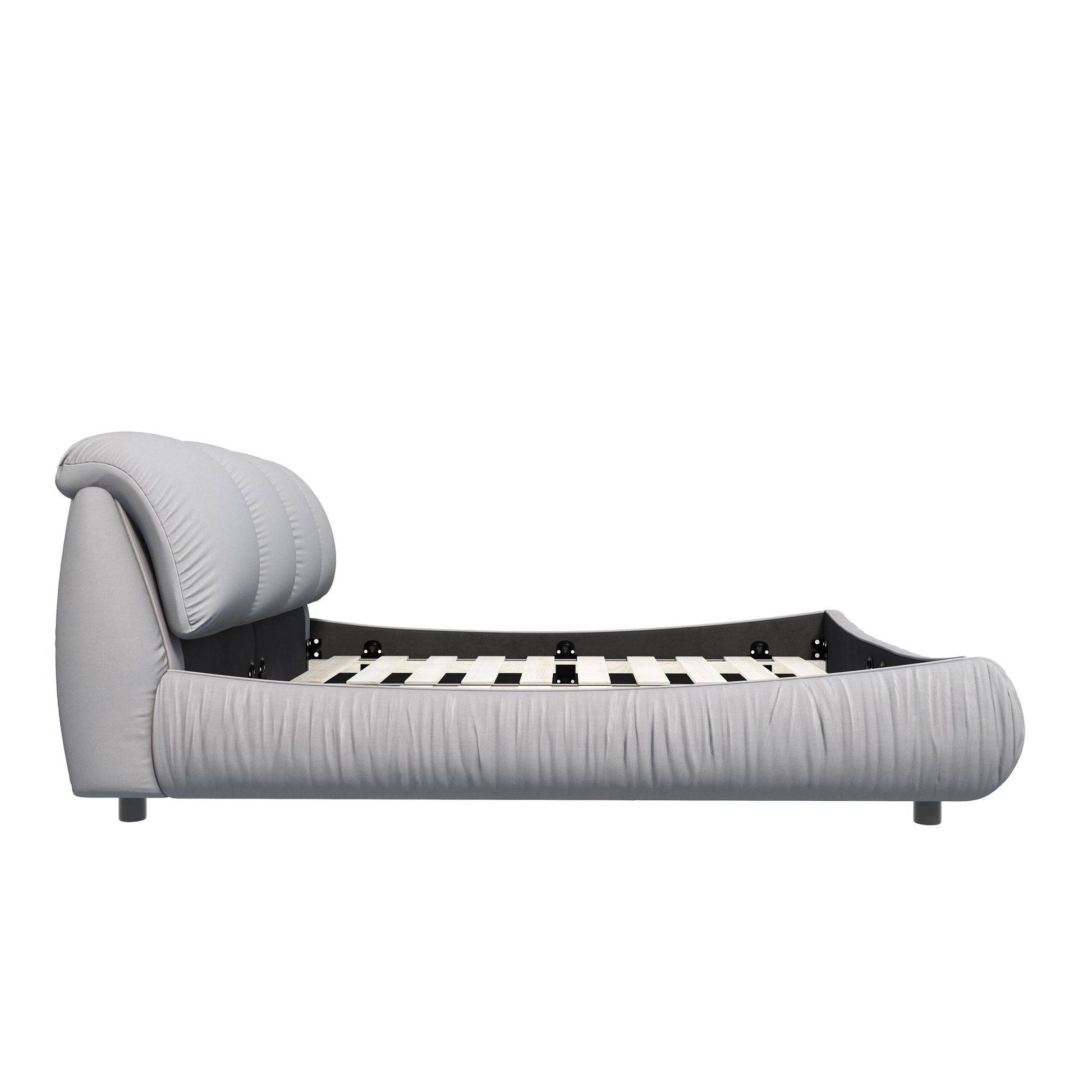 Luxury Upholstered Platform Bed With Oversized Padded Backrest And Solid Wood Frame - The Sleep Loft - Online Mattress Showroom NYC