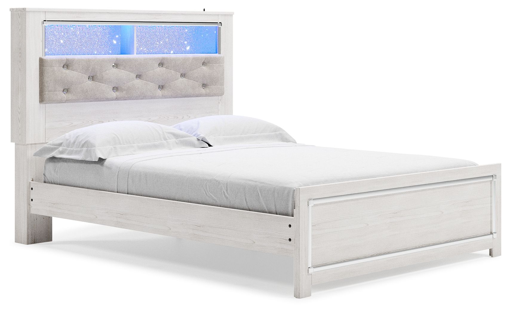 Altyra - Queen Panel Bookcase Bed With Roll Slats - White - The Sleep Loft - Online Mattress Showroom NYC