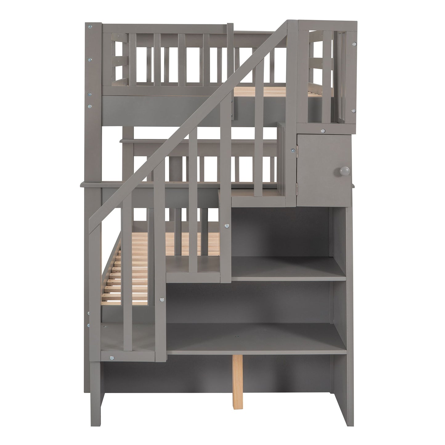 Stairway Bunk Bed With Storage And Guard Rail For Bedroom - The Sleep Loft - Online Mattress Showroom NYC