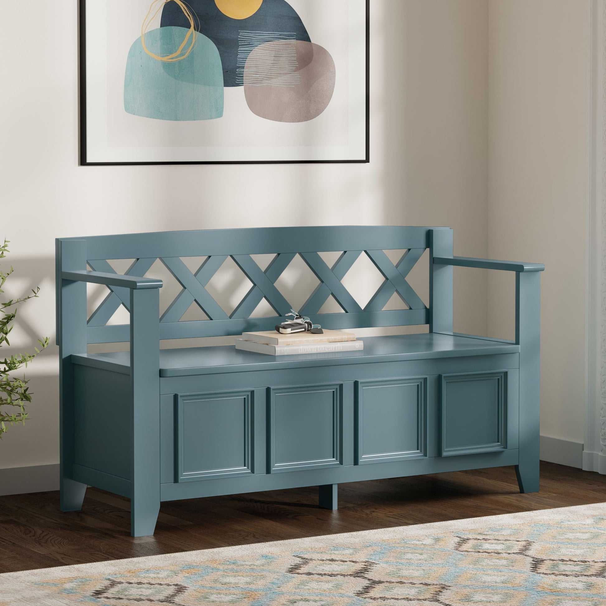 Amherst - Compact Entryway Storage Bench - The Sleep Loft - Online Mattress Showroom NYC