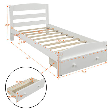 Platform Bed Frame With Storage Drawer And Wood Slat Support No Box Spring Needed - The Sleep Loft - Online Mattress Showroom NYC