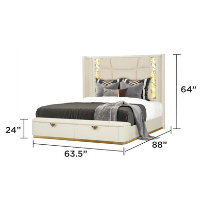 La Pierre - Bed With Storage Drawers And LED Headboard - The Sleep Loft - Online Mattress Showroom NYC