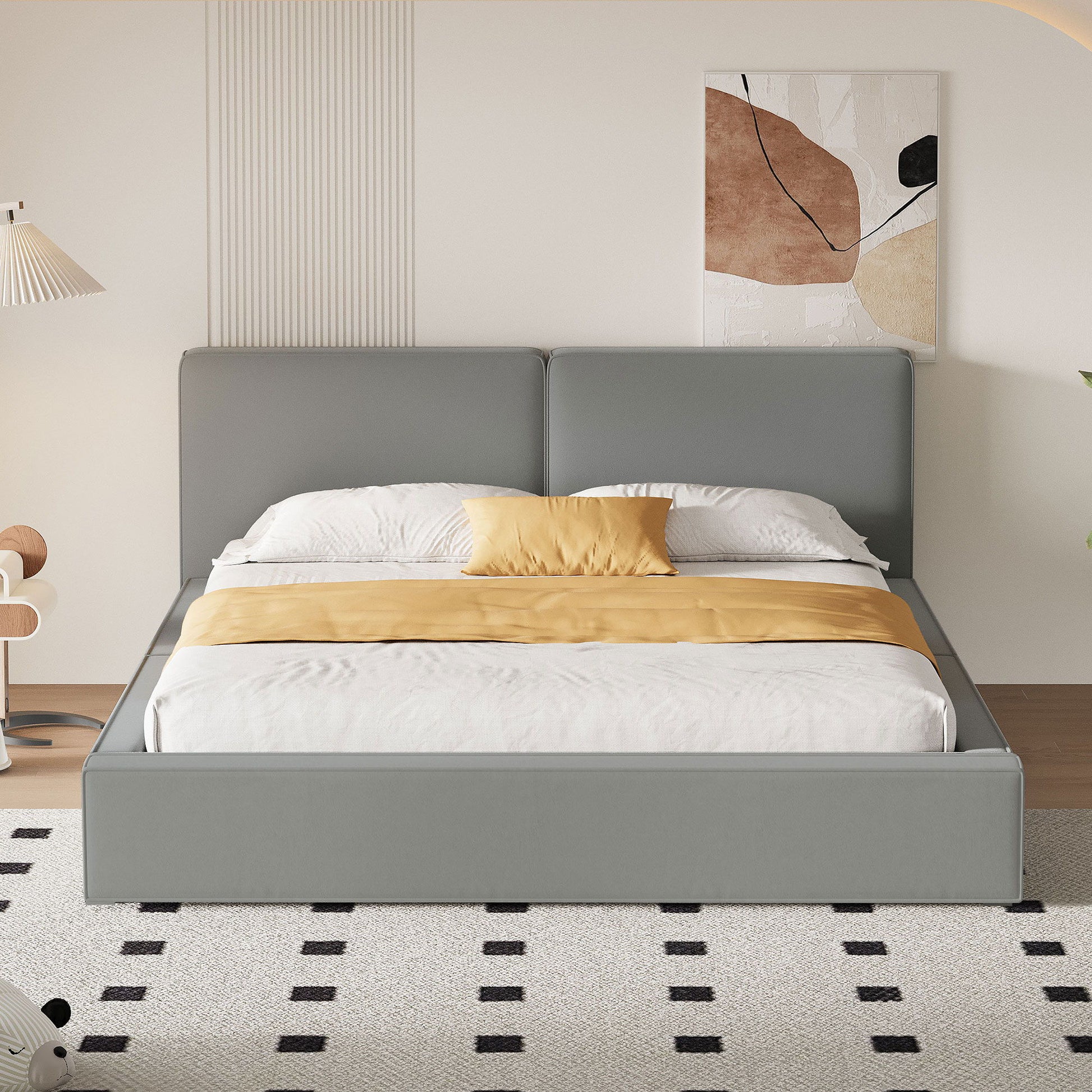 Upholstered Platform Bed, Grounded Bed With Solid Frame - The Sleep Loft - Online Mattress Showroom NYC