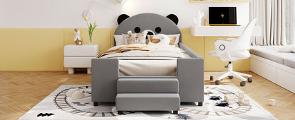Upholstered Daybed With Bear Shaped Headboard, Hydraulic System And Breathable Fence - The Sleep Loft - Online Mattress Showroom NYC