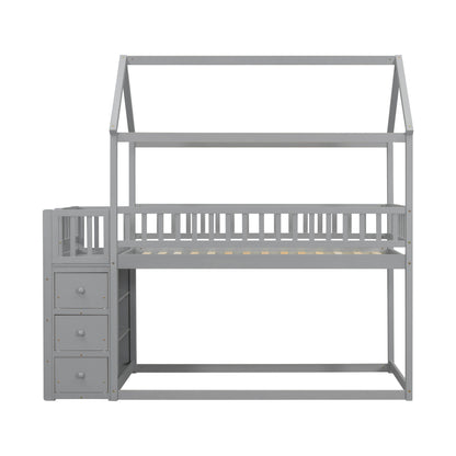 Bunk Bed With Shelves And Drawers, Storage Focused Design