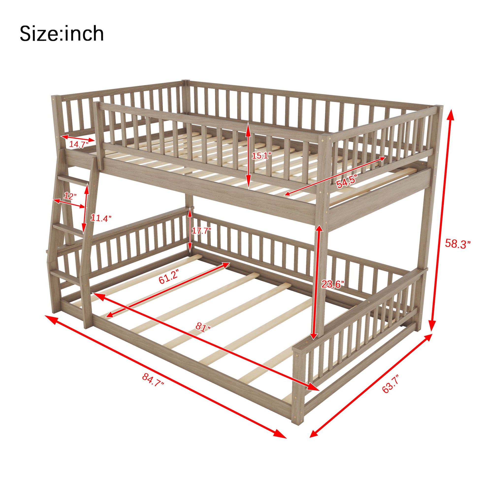 Bunk Bed With Ladder And Guardrails - The Sleep Loft - Online Mattress Showroom NYC