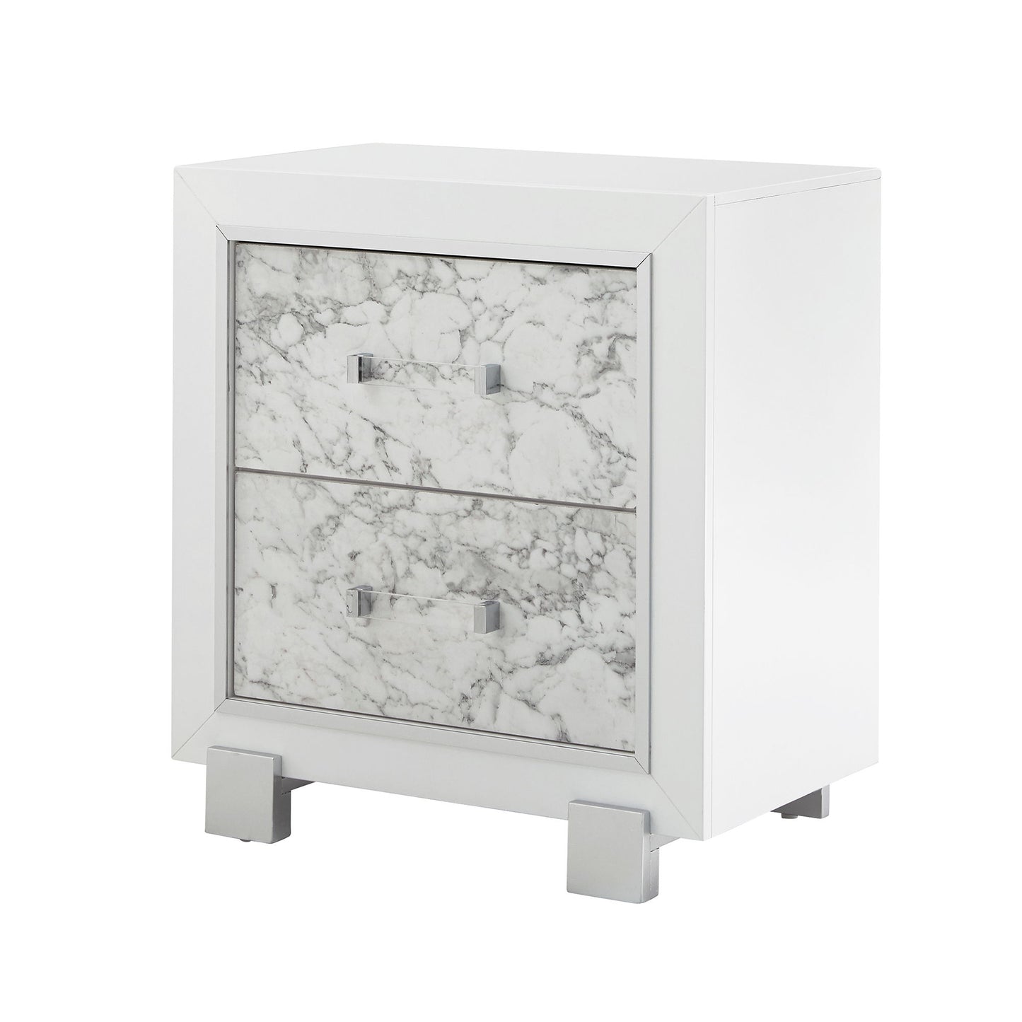 Skye - Marble Nightstand - White - The Sleep Loft - Online Mattress Showroom NYC