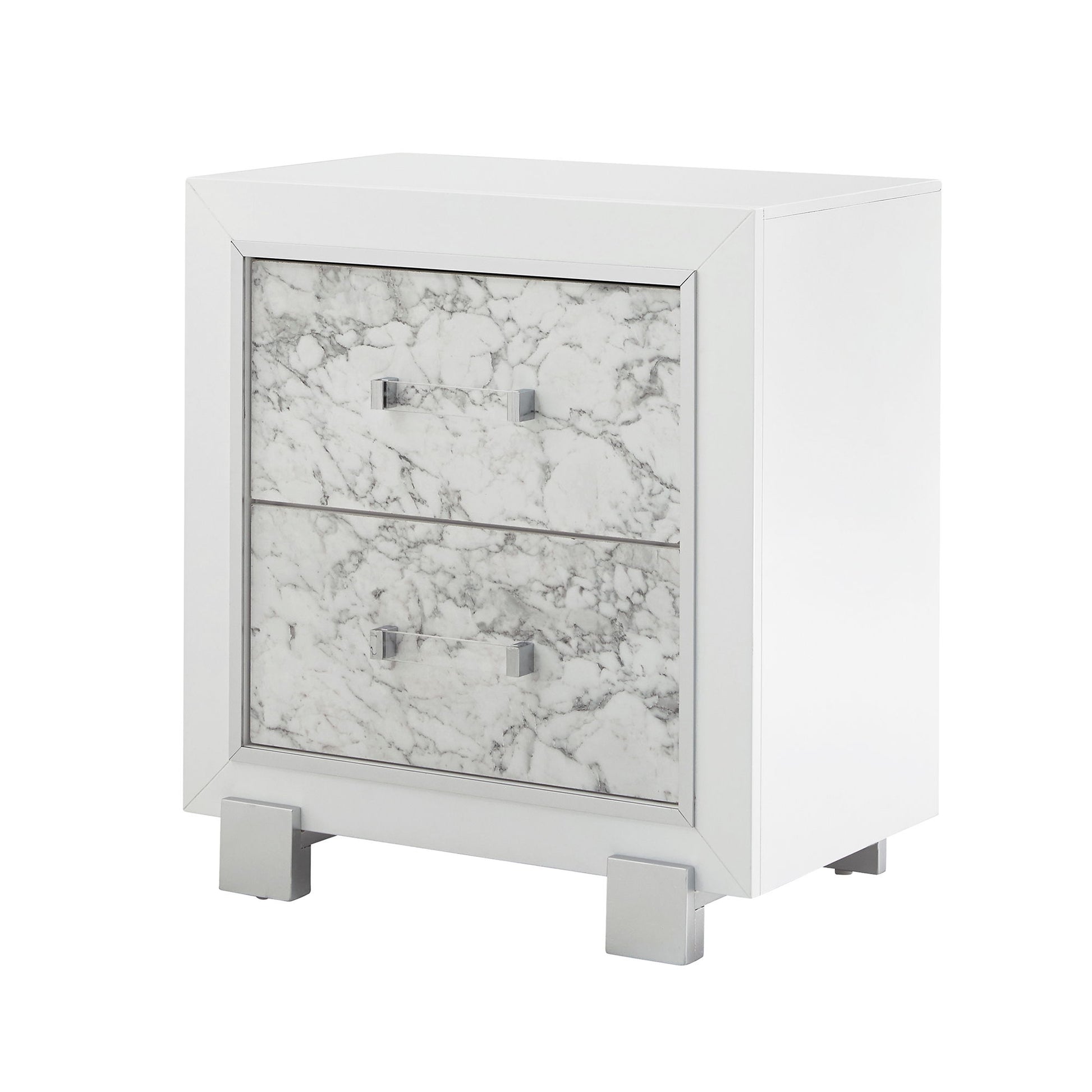 Skye - Marble Nightstand - White - The Sleep Loft - Online Mattress Showroom NYC
