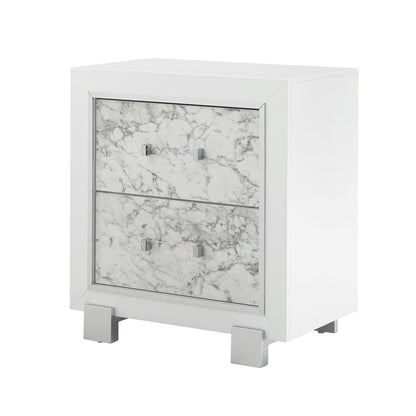 Skye - Marble Nightstand - White - The Sleep Loft - Online Mattress Showroom NYC