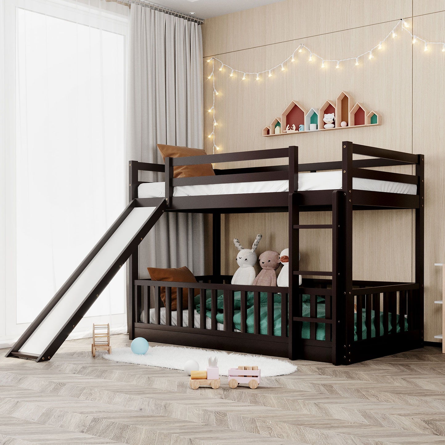 Bunk Bed With Convertible Ladder And Slide - The Sleep Loft - Online Mattress Showroom NYC