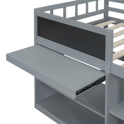 Low Loft Bed With Rolling Desk, Shelf And Drawers - The Sleep Loft - Online Mattress Showroom NYC