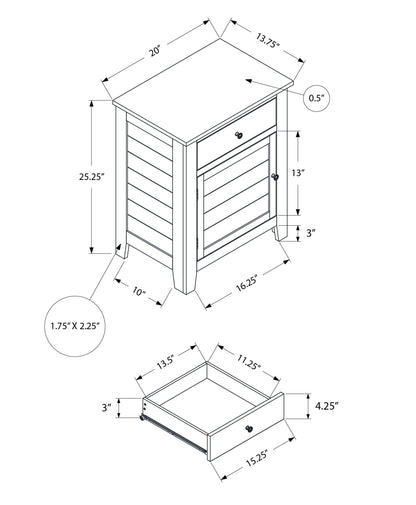 Accent Nightstand, Storage Drawer, Transitional - The Sleep Loft - Online Mattress Showroom NYC