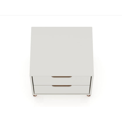 Rockefeller - Nightstand With 2 Drawers - Off White - The Sleep Loft - Online Mattress Showroom NYC
