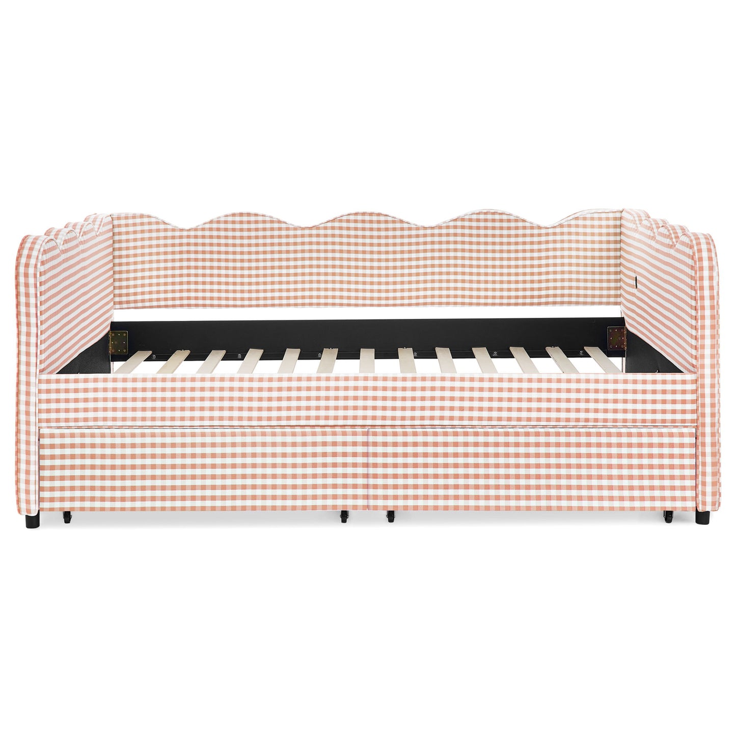 Gingham Daybed With USB Charging Port, Wave-Shaped Design - The Sleep Loft - Online Mattress Showroom NYC