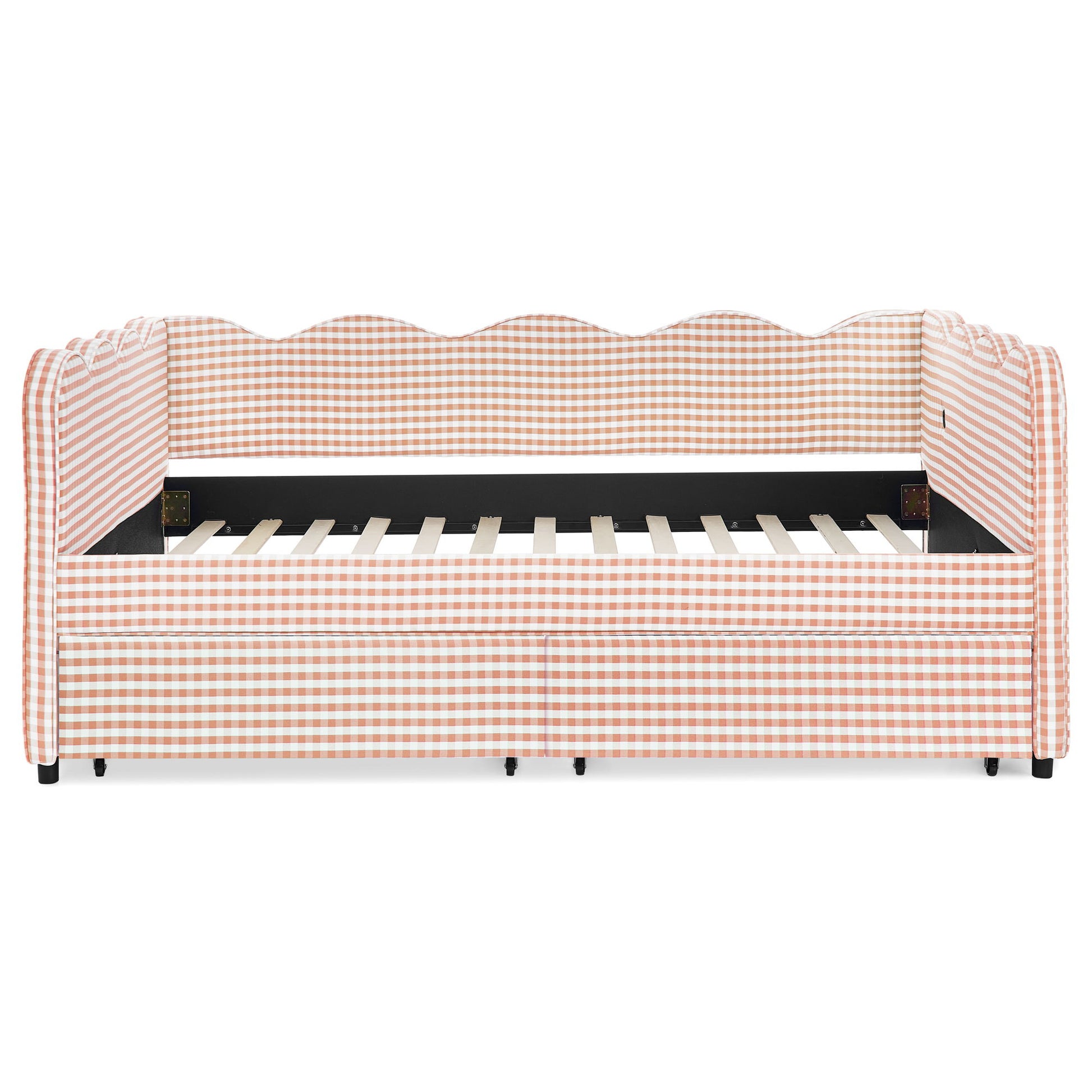 Gingham Daybed With USB Charging Port, Wave-Shaped Design - The Sleep Loft - Online Mattress Showroom NYC