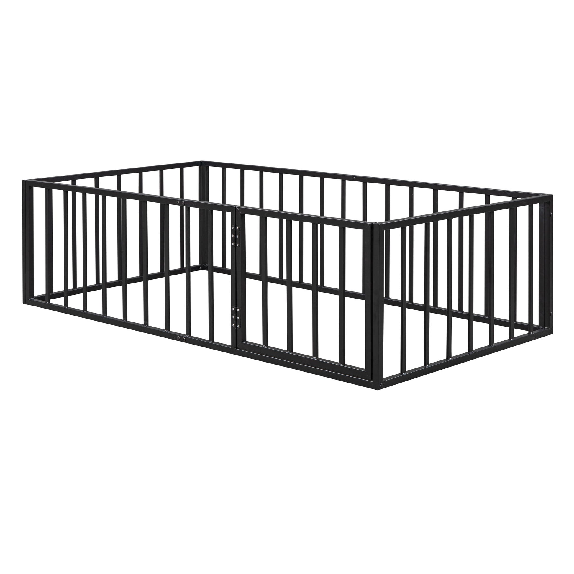 Metal Floor Bed Frame With Fence And Door - The Sleep Loft - Online Mattress Showroom NYC