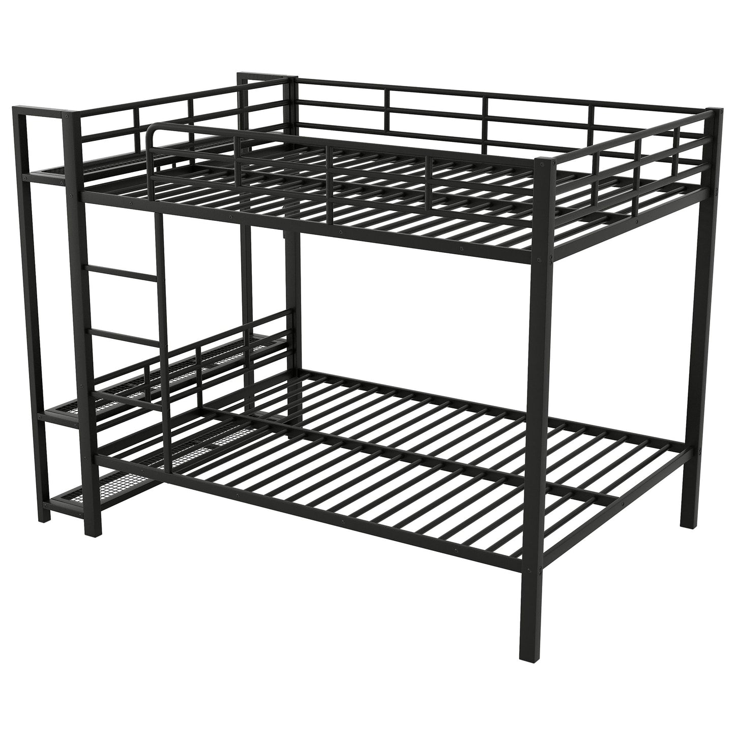 Bunk Bed With Storage Shelves, Clothes Hooks, LED Light - The Sleep Loft - Online Mattress Showroom NYC