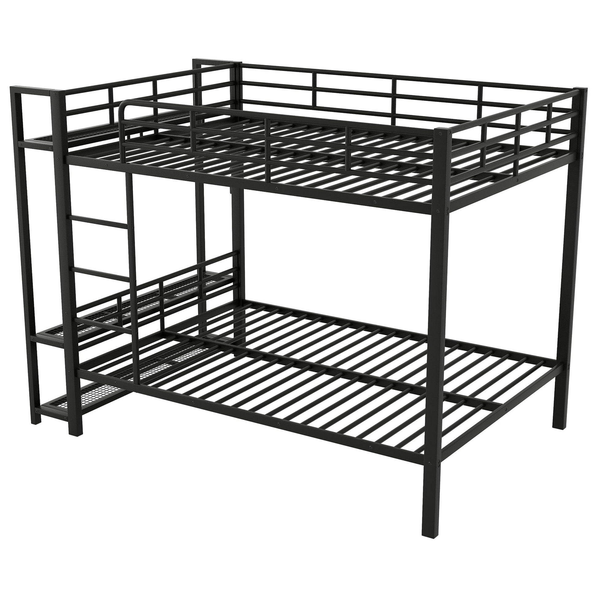Bunk Bed With Storage Shelves, Clothes Hooks, LED Light - The Sleep Loft - Online Mattress Showroom NYC