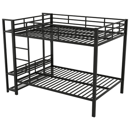 Bunk Bed With Storage Shelves, Clothes Hooks, LED Light - The Sleep Loft - Online Mattress Showroom NYC