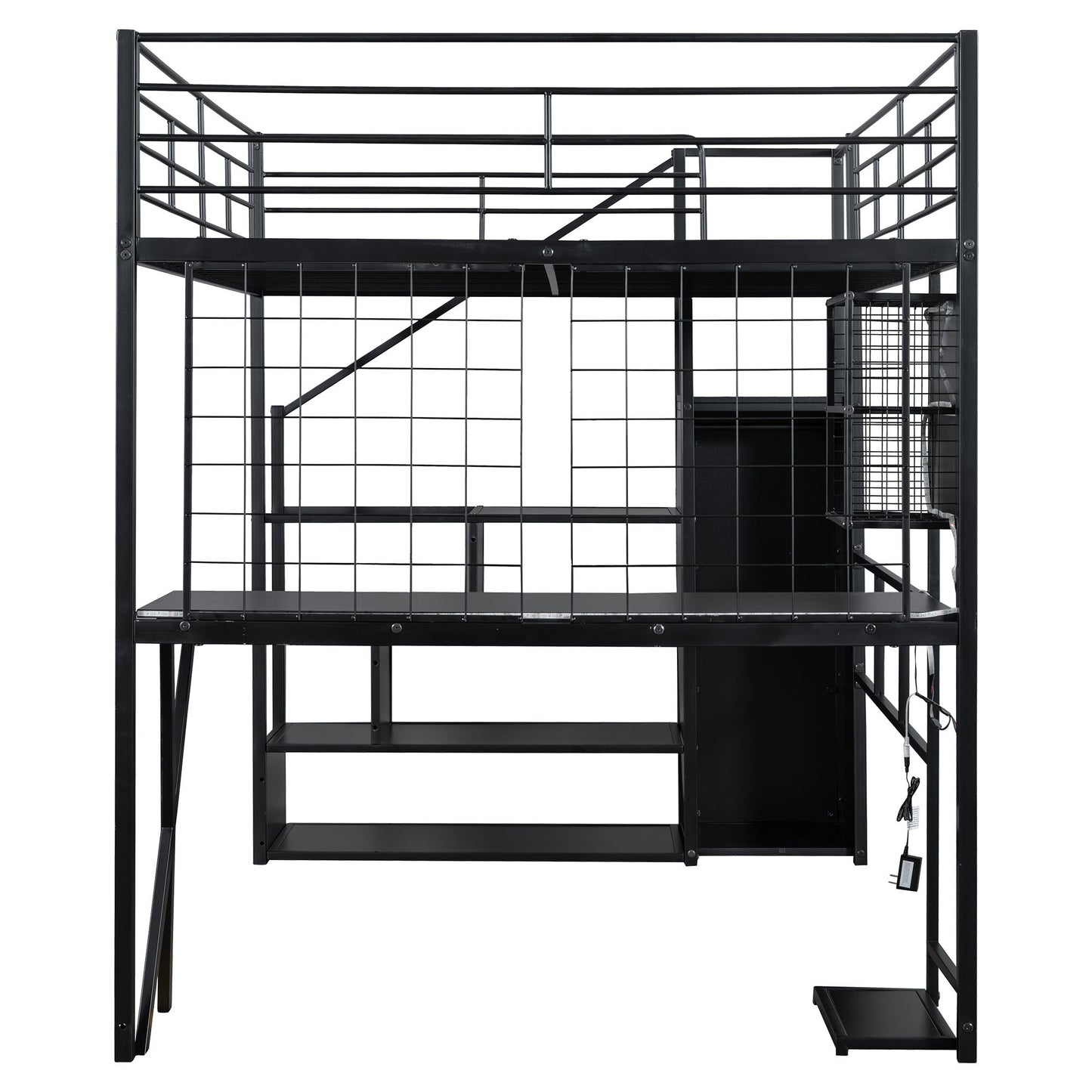 Loft Bed With Built In Work Station, Wardrobe, Storage Staircase And LED - The Sleep Loft - Online Mattress Showroom NYC