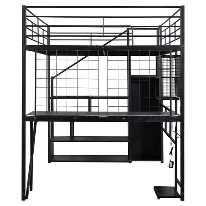 Loft Bed With Built In Work Station, Wardrobe, Storage Staircase And LED - The Sleep Loft - Online Mattress Showroom NYC