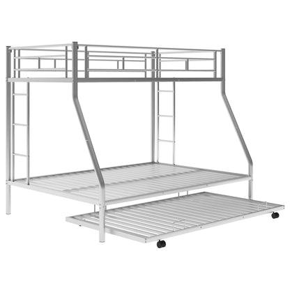 Bunk Bed With Steel Frame And Trundle, 2 Side Ladders - The Sleep Loft - Online Mattress Showroom NYC