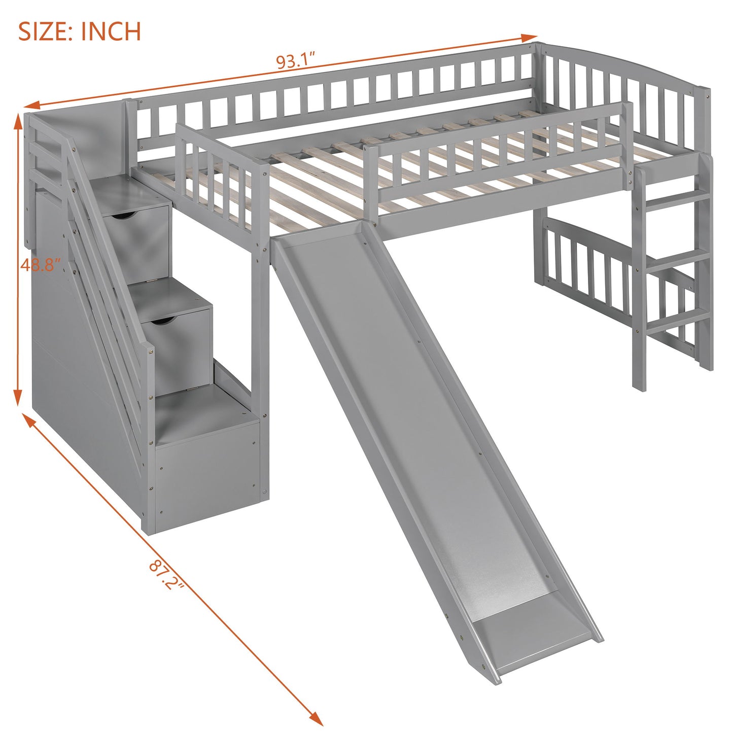 Loft Stairway Bed With 2 Drawers, Convertible Ladder And Slide - The Sleep Loft - Online Mattress Showroom NYC