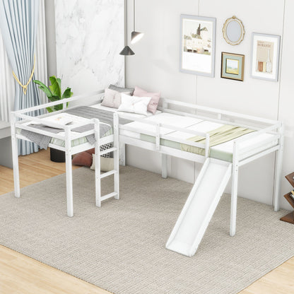 L Shaped Loft Bed With Ladder And Slide - The Sleep Loft - Online Mattress Showroom NYC