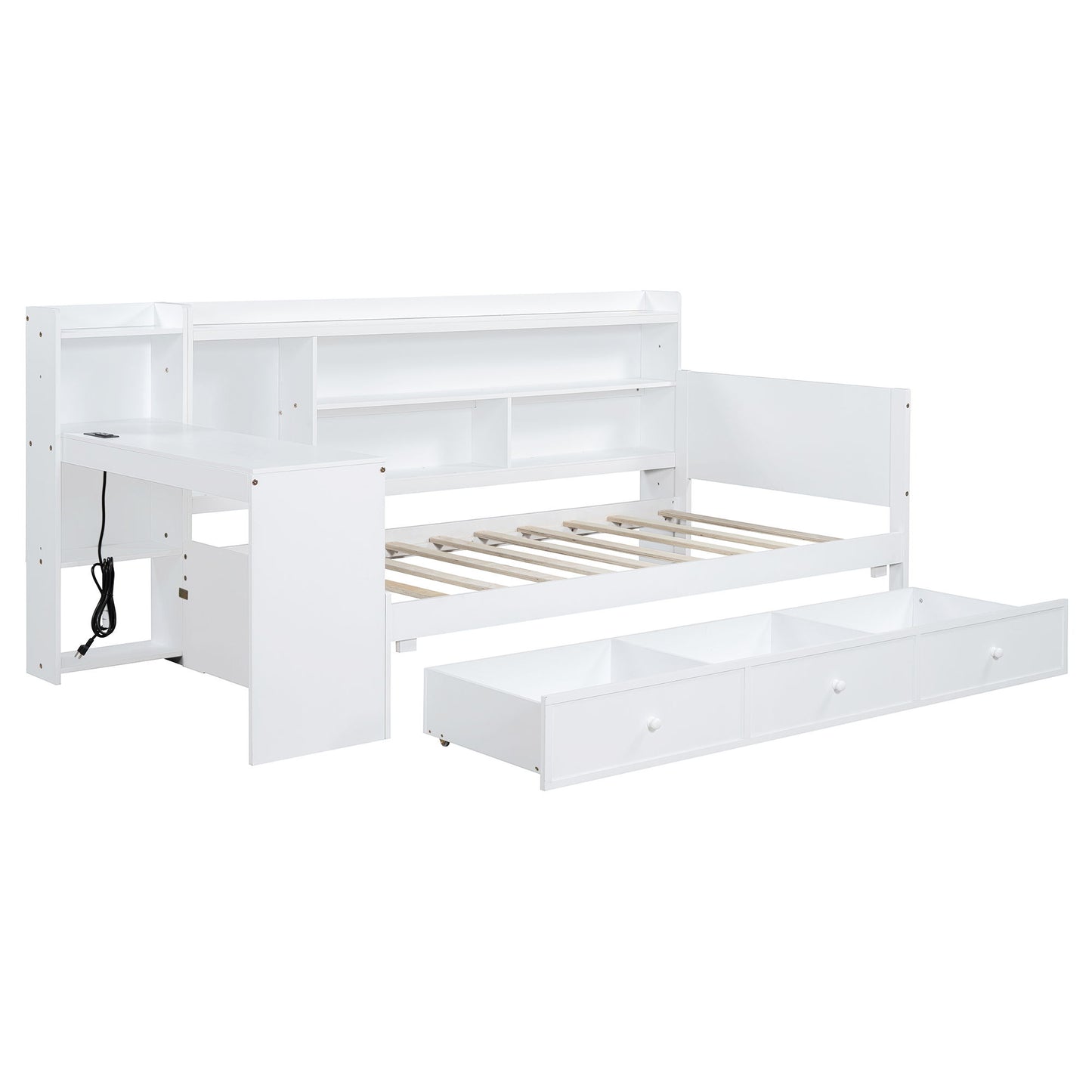 Daybed With 3 Drawers USB Ports And Desk - The Sleep Loft - Online Mattress Showroom NYC