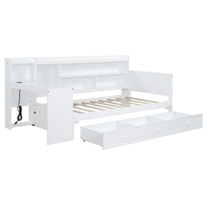 Daybed With 3 Drawers USB Ports And Desk - The Sleep Loft - Online Mattress Showroom NYC