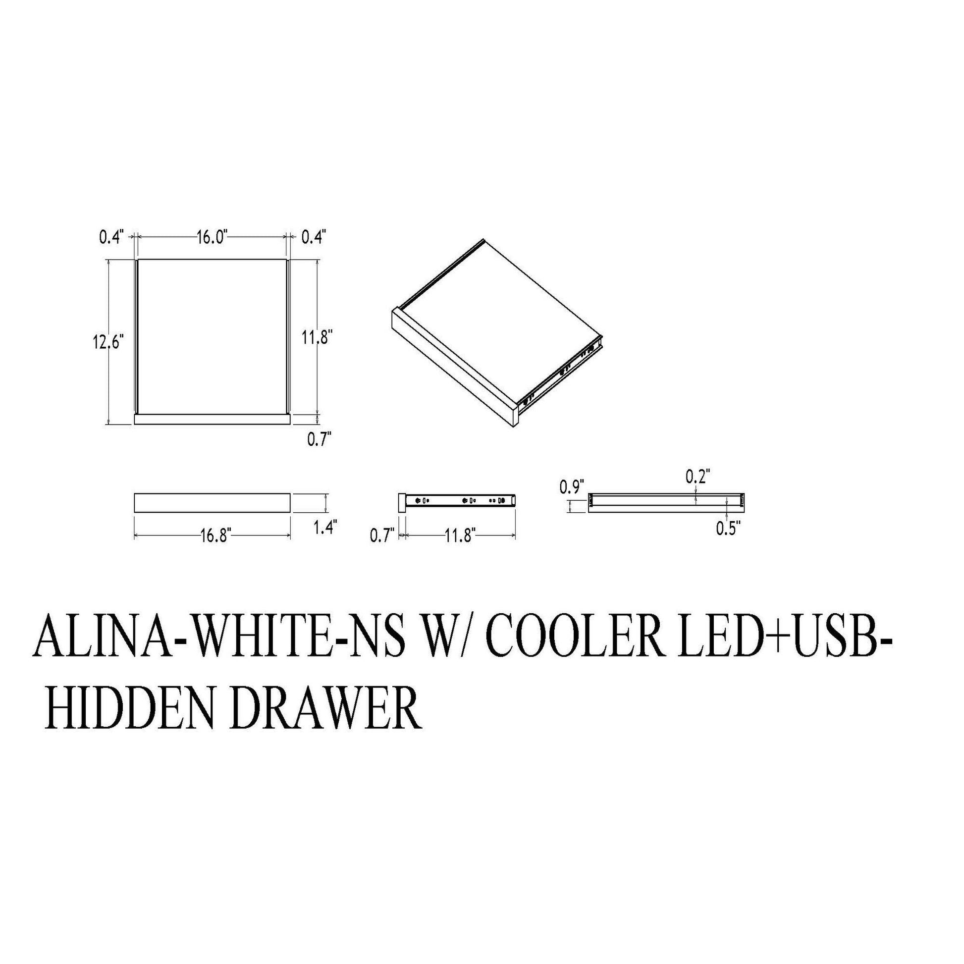 Adelaide - Nightstand With Cooler And Speaker - Gray / Black - The Sleep Loft - Online Mattress Showroom NYC