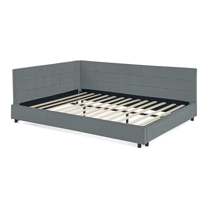 Mid-Century Storage Upholstered Tufted Bed Frame With Backrest And Armrests - The Sleep Loft - Online Mattress Showroom NYC