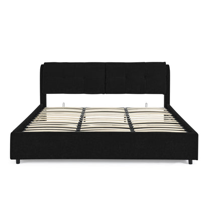 Storage Upholstered Hydraulic Platform Bed With Integrated Headboard - The Sleep Loft - Online Mattress Showroom NYC