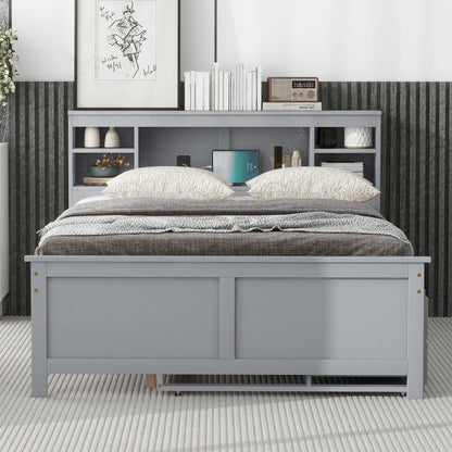 Platform Bed With Storage Headboard, USB, Trundle And 3 Drawers - The Sleep Loft - Online Mattress Showroom NYC