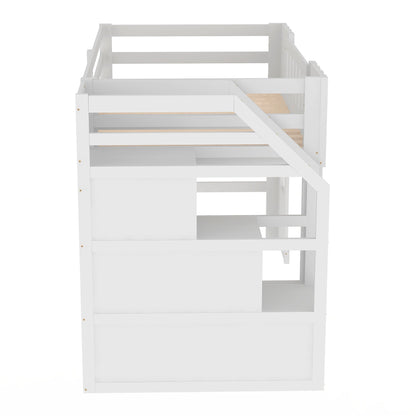 Loft Bed With Storage Staircase And Windows - The Sleep Loft - Online Mattress Showroom NYC