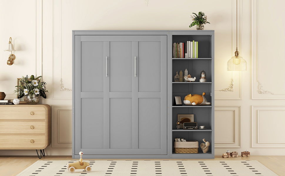 Murphy Wall Bed With Shelves - The Sleep Loft - Online Mattress Showroom NYC