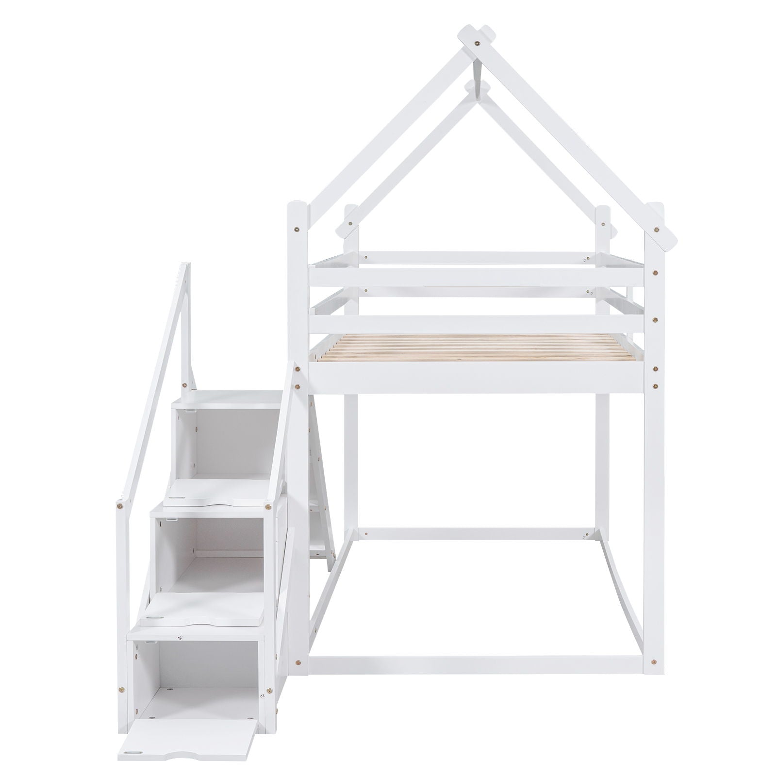 Twin Over Twin House Loft Or Bunk Bed With Slide And Staircase - The Sleep Loft - Online Mattress Showroom NYC