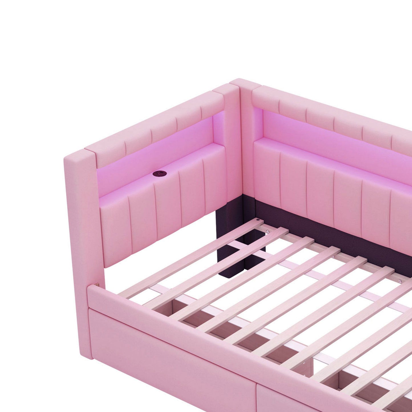 Upholstered Platform Bed With USB Ports And LED Belt - The Sleep Loft - Online Mattress Showroom NYC